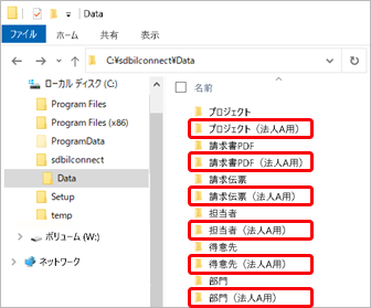20220921_［自動連携］メニューで「このパソコンで、すでに別の法人と連携しています」のメッセージが表示された場合_002_フォルダ.png