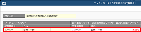 20260206_［マイナンバークラウド利用者設定[教職員]］メニューで、「新規作成に失敗しました。指定した従業員番号は、すでに他の従業員で使用されています。」のメッセージが表示される_002_既存の利用者情報.png