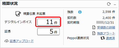 デジタルインボイス（Peppol）をもとに精算伝票を作成する_001_ダッシュボード.png